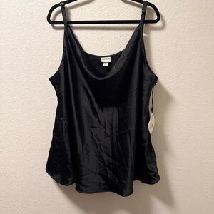 Black Satin Women's Top